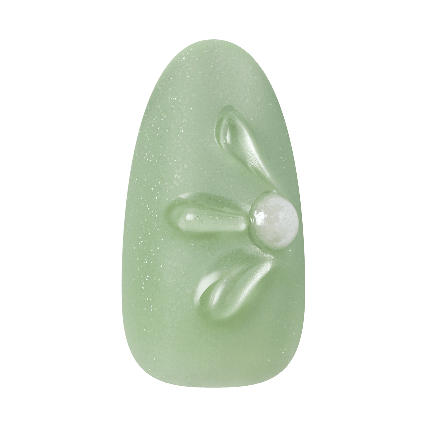 Jade rabbit carving with glittery green finish and relief design