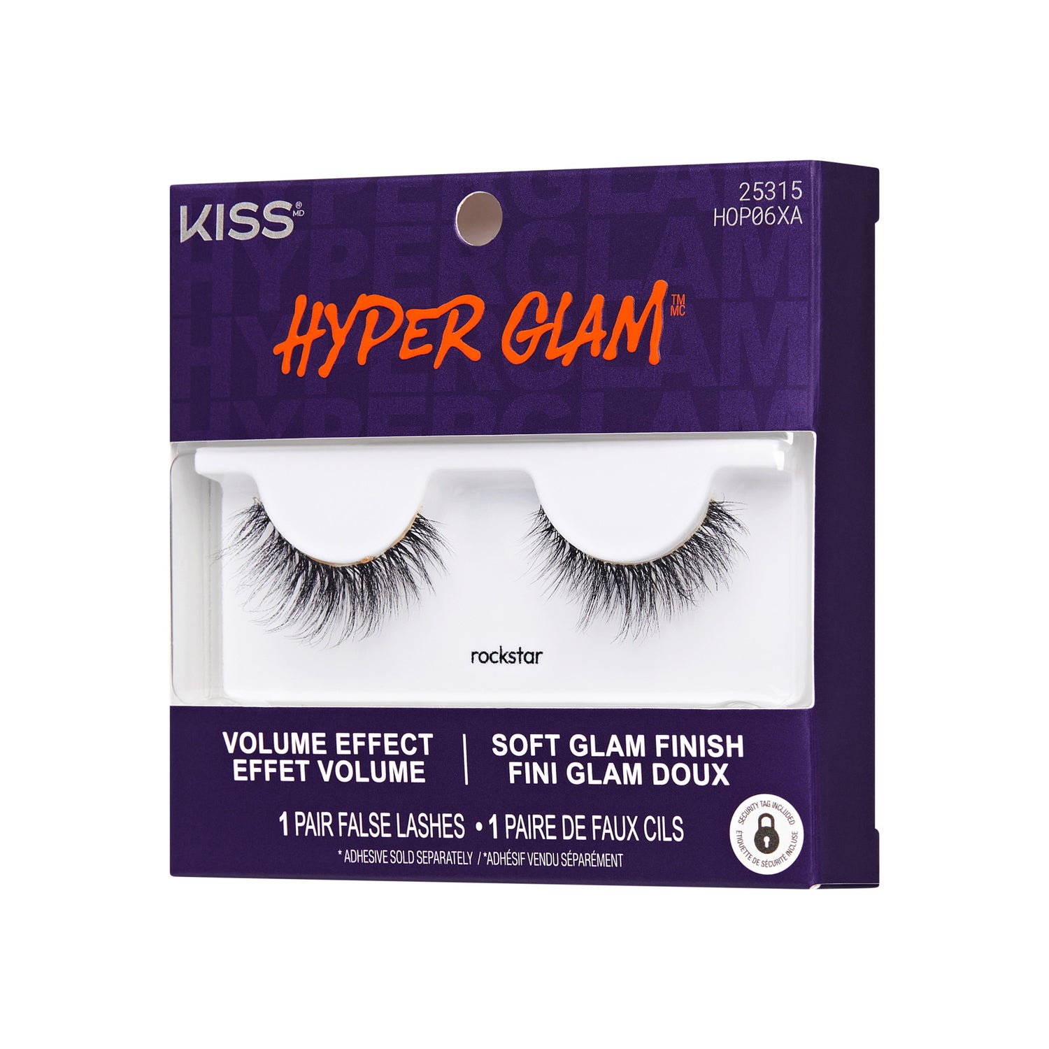 Kiss Hyper Glam Halloween False Eyelashes - Rockstar | 1 Pair, Strip Lashes, 12mm