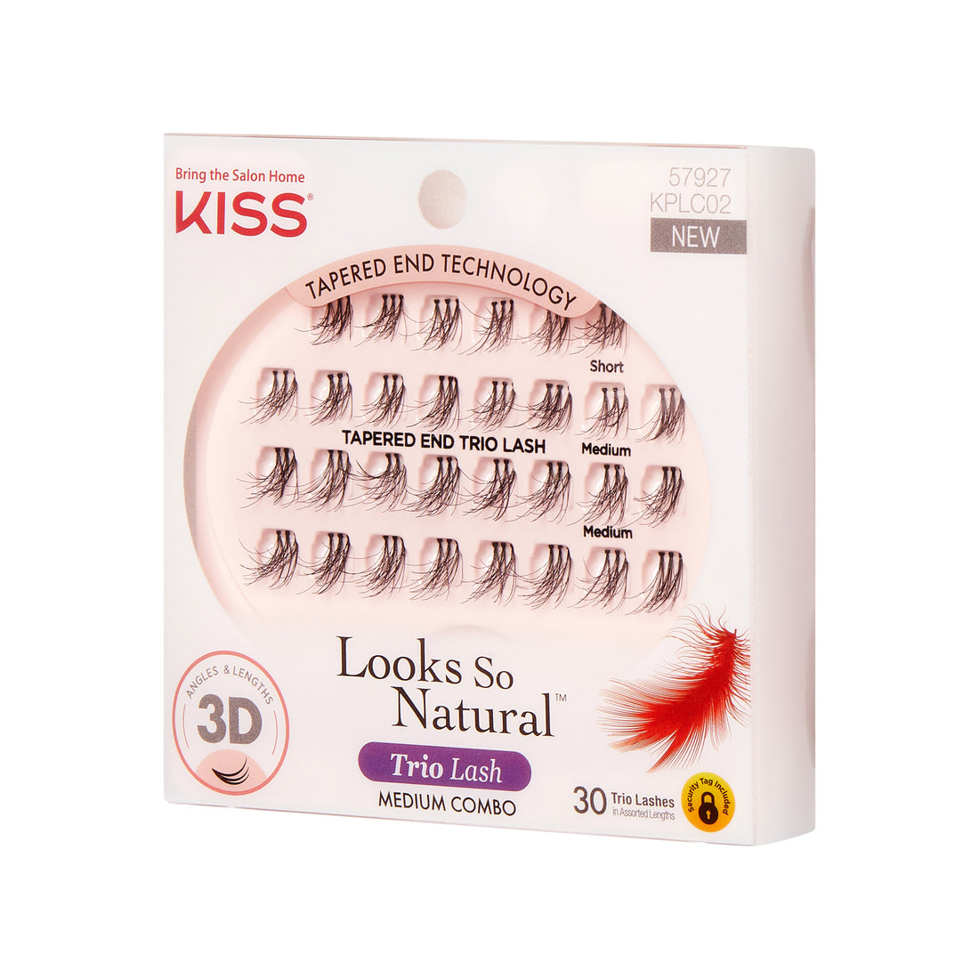 KISS Looks So Natural Trio Lash Medium Combo, 30 count false eyelashes