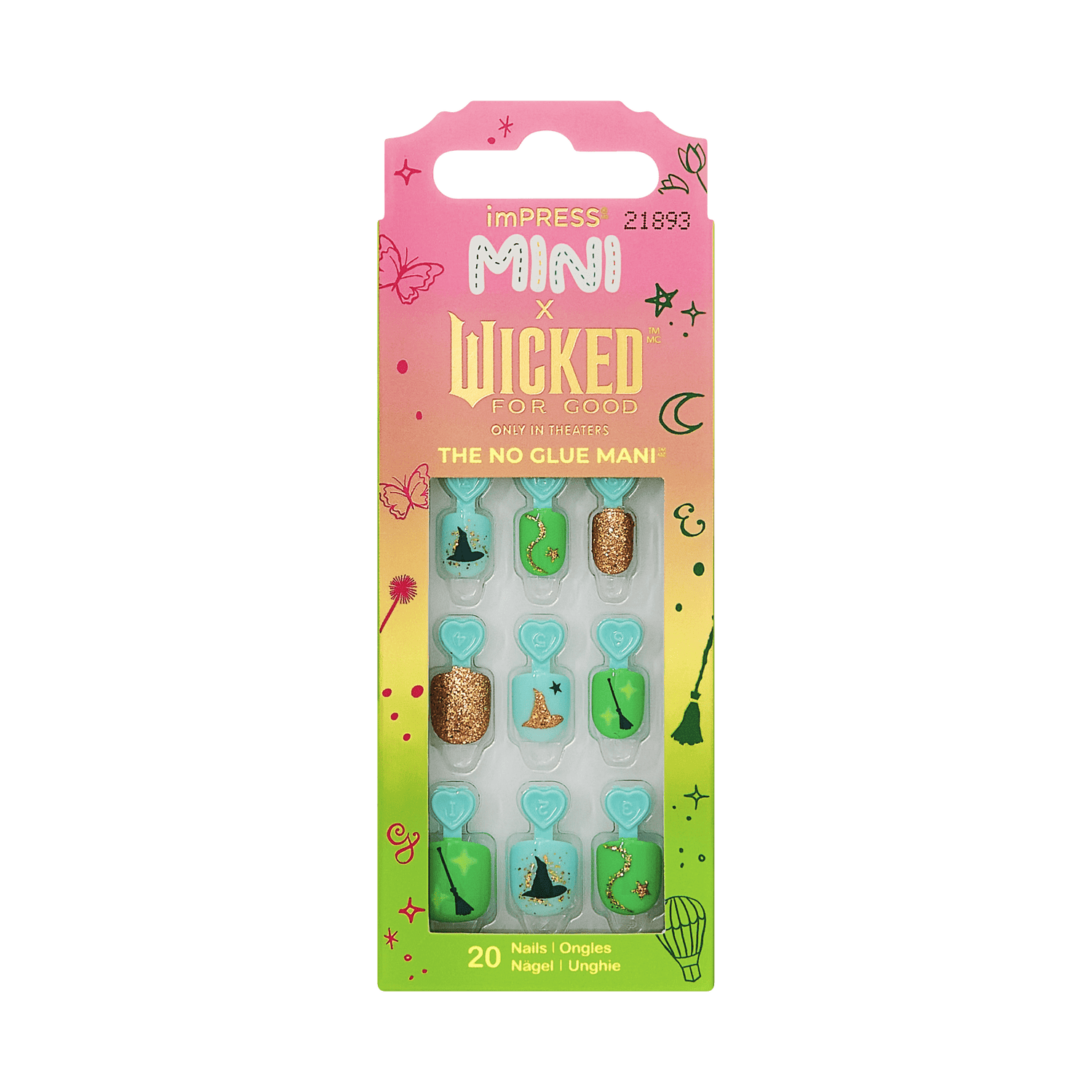 imPRESS MINI x Wicked For Good press-on nails, 20 count