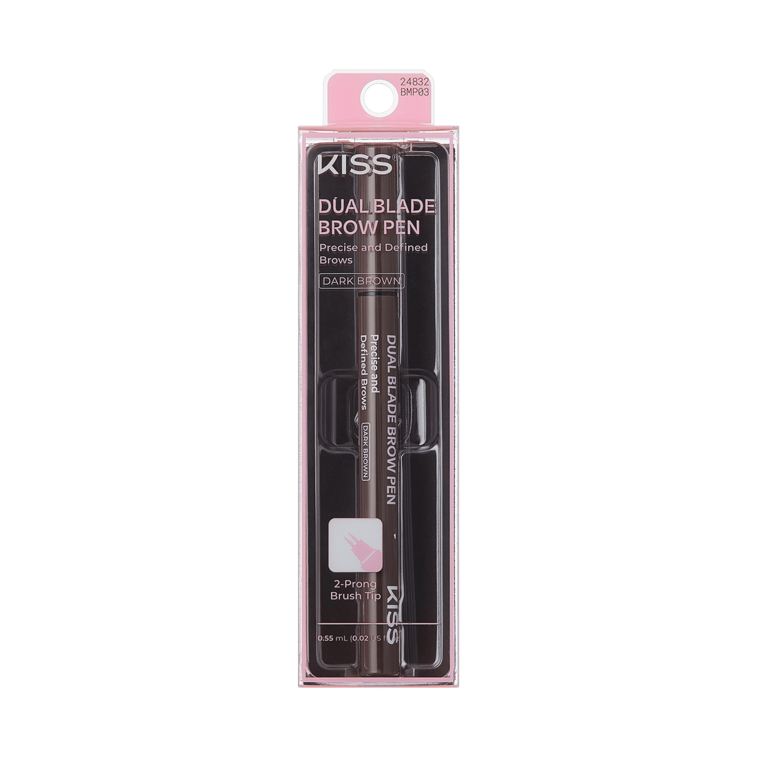 Kiss Dual Blade Brow Pen - Dark Brown | Smudge Free