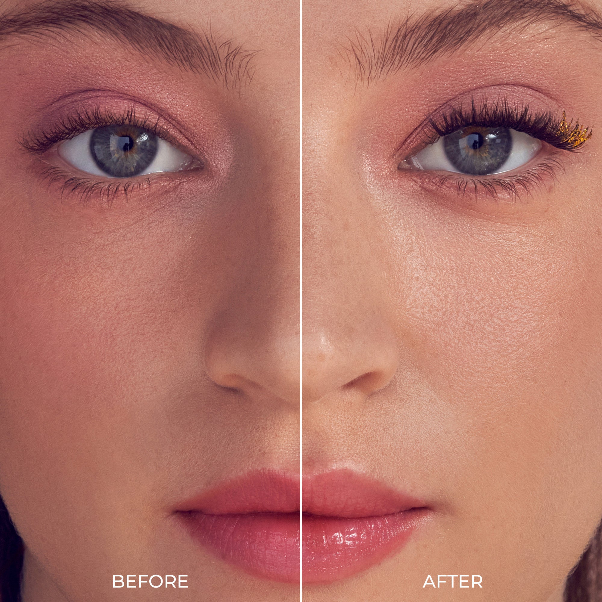 The image features a split view of a woman&