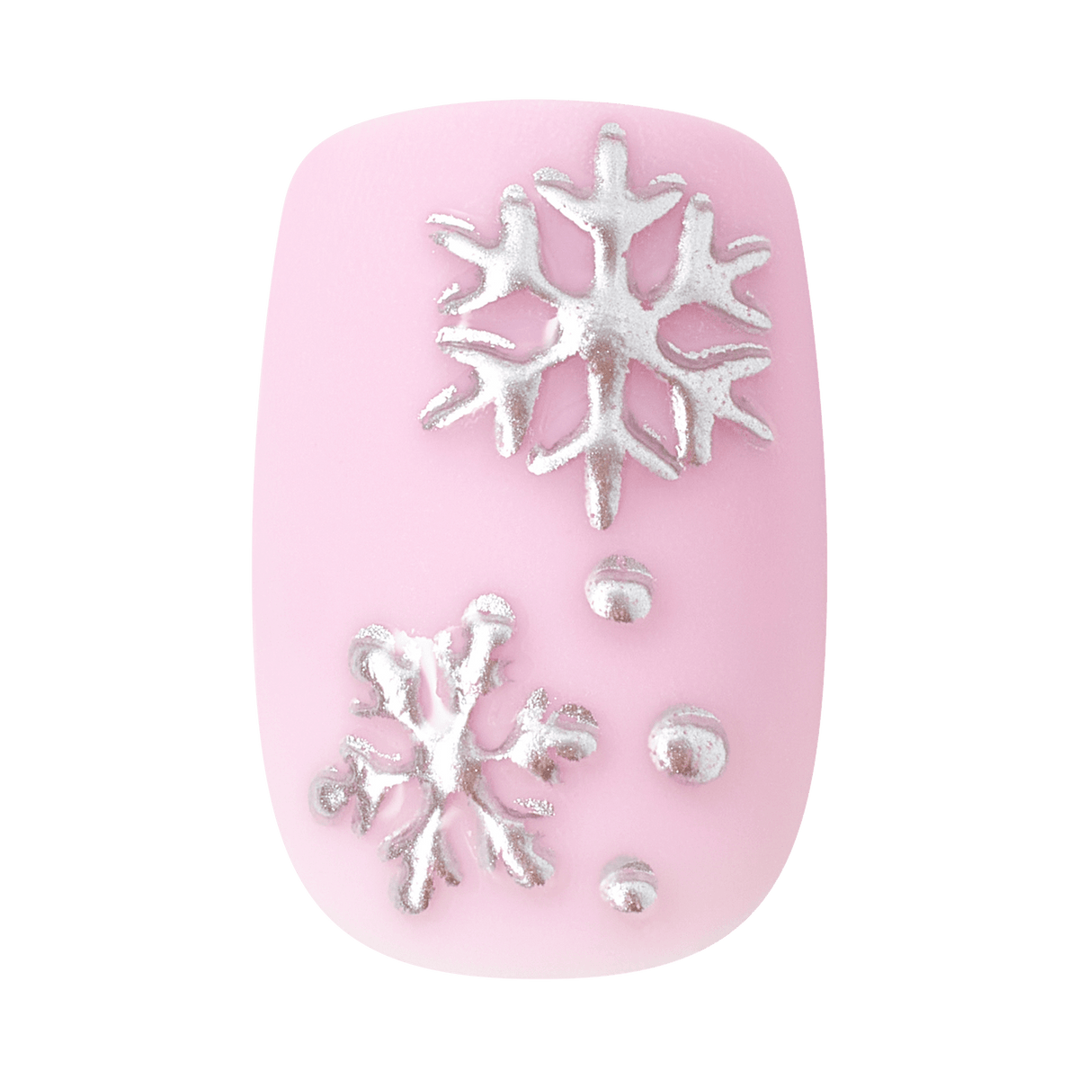Kiss Merry Holiday Press On Fake Glue Nails - Mistle Glow | Design, Pink, Short, Squoval