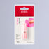 KISS PowerFlex Pink Nail Glue in 0.10 oz pink squeeze bottle, packaged on white and red backing with text highlighting flex formula, ultra hold, and quick setting.