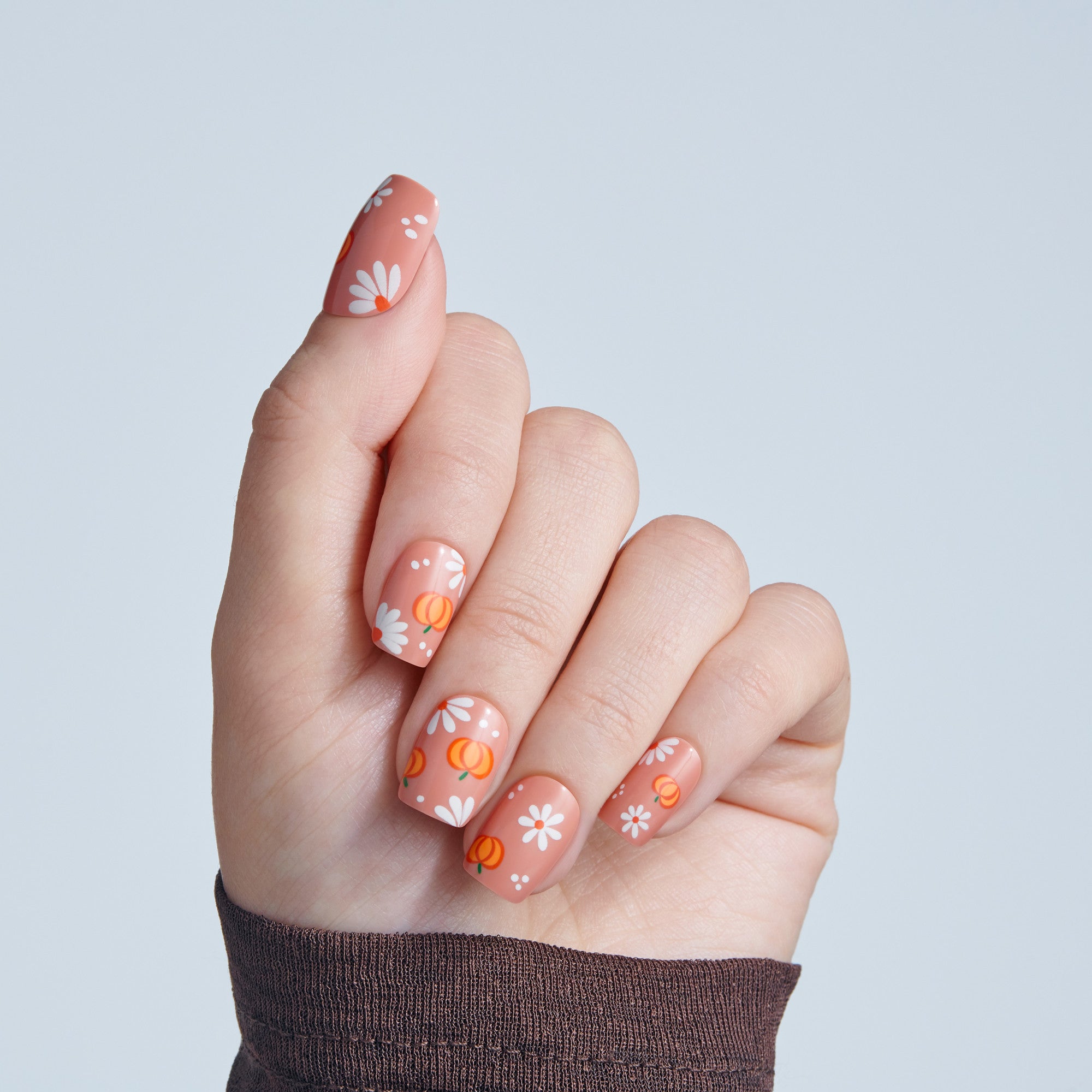 Kiss Haunt Halloween Press On Fake Glue Nails - Nailed By Night | Design, Orange, Short, Squoval, Glow In The Dark