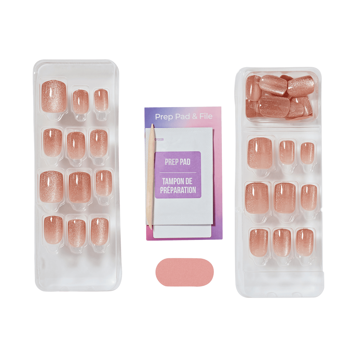 colorFX by Impress No Glue Fake Press On Nails - Starstruck | Solid, Beige, Short, Squoval, Manicure