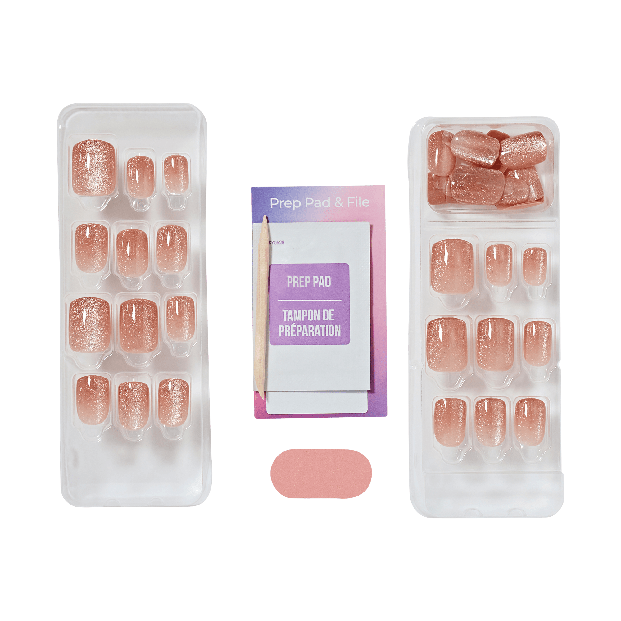 colorFX by Impress No Glue Fake Press On Nails - Starstruck | Solid, Beige, Short, Squoval, Manicure