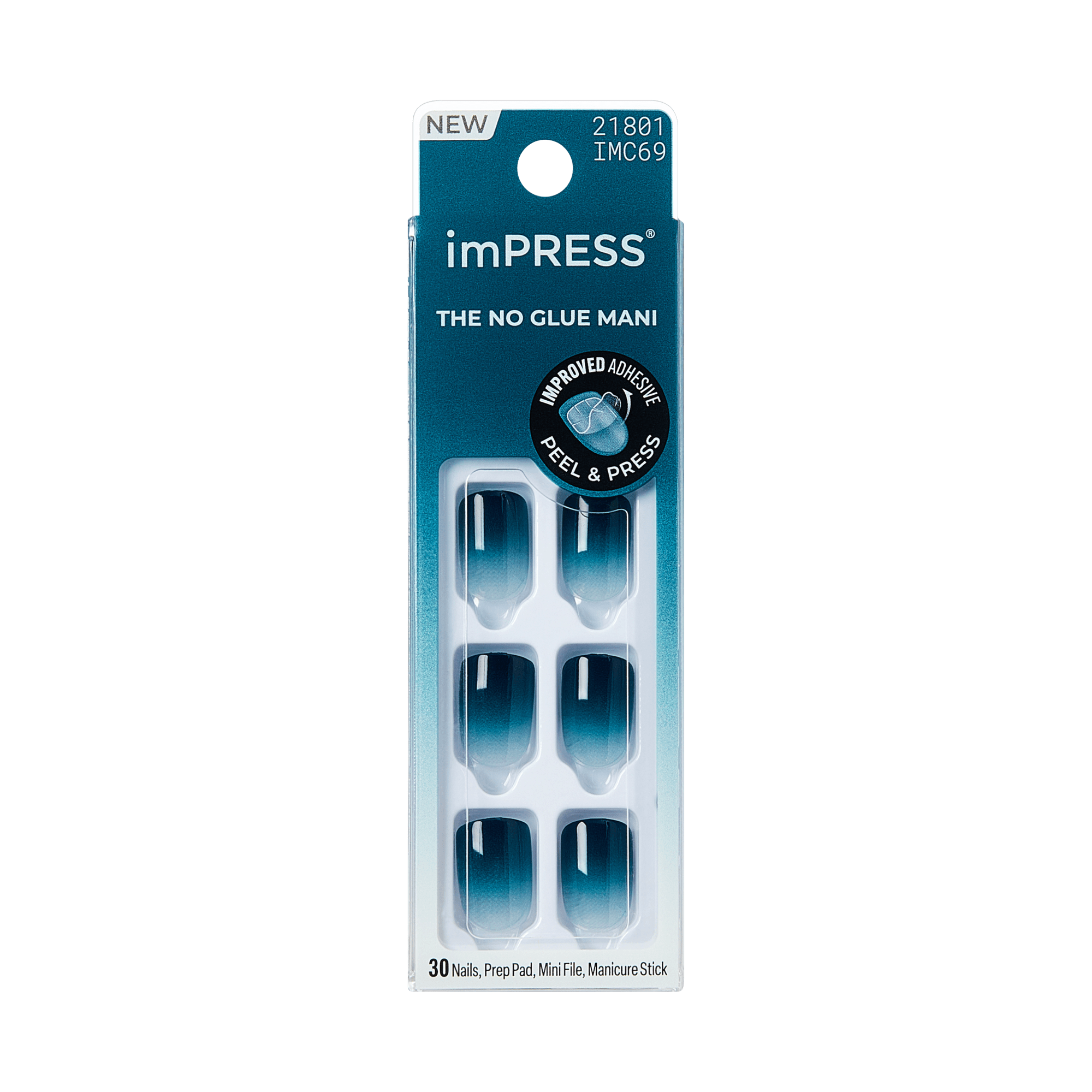 imPRESS The No Glue Mani press-on nails in dark ombre finish, 30-piece set