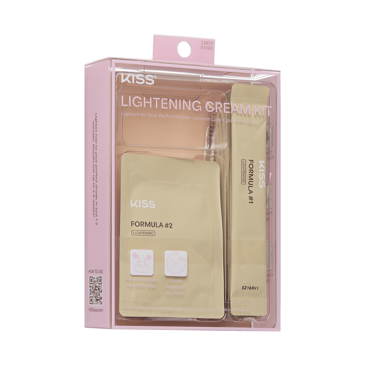Kiss Lightening Cream Kit - Blonde | Starter Kit,  8 Pre-Measured Pouches, Eyebrow Brush