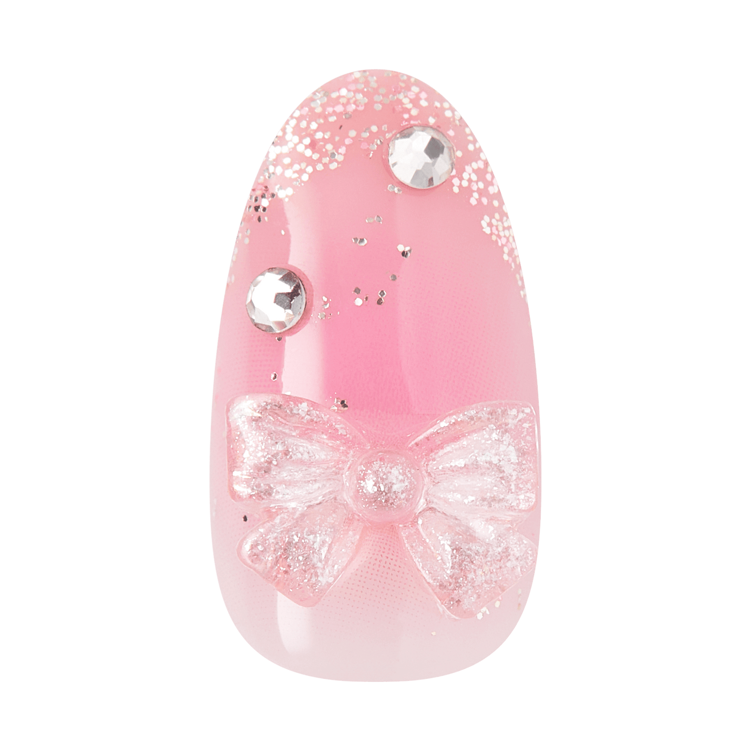 Pink egg-shaped device with rhinestones, glitter bow, and crystal accents