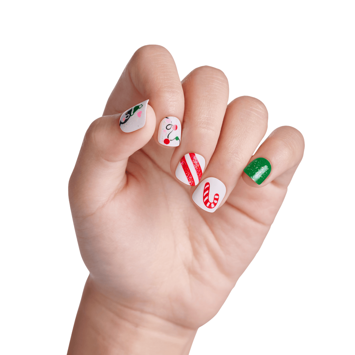 Impress Kids Holiday No Glue Fake Press On Nails - Sugar Cookies | Design, Multicolor, Kids, Squoval, Manicure