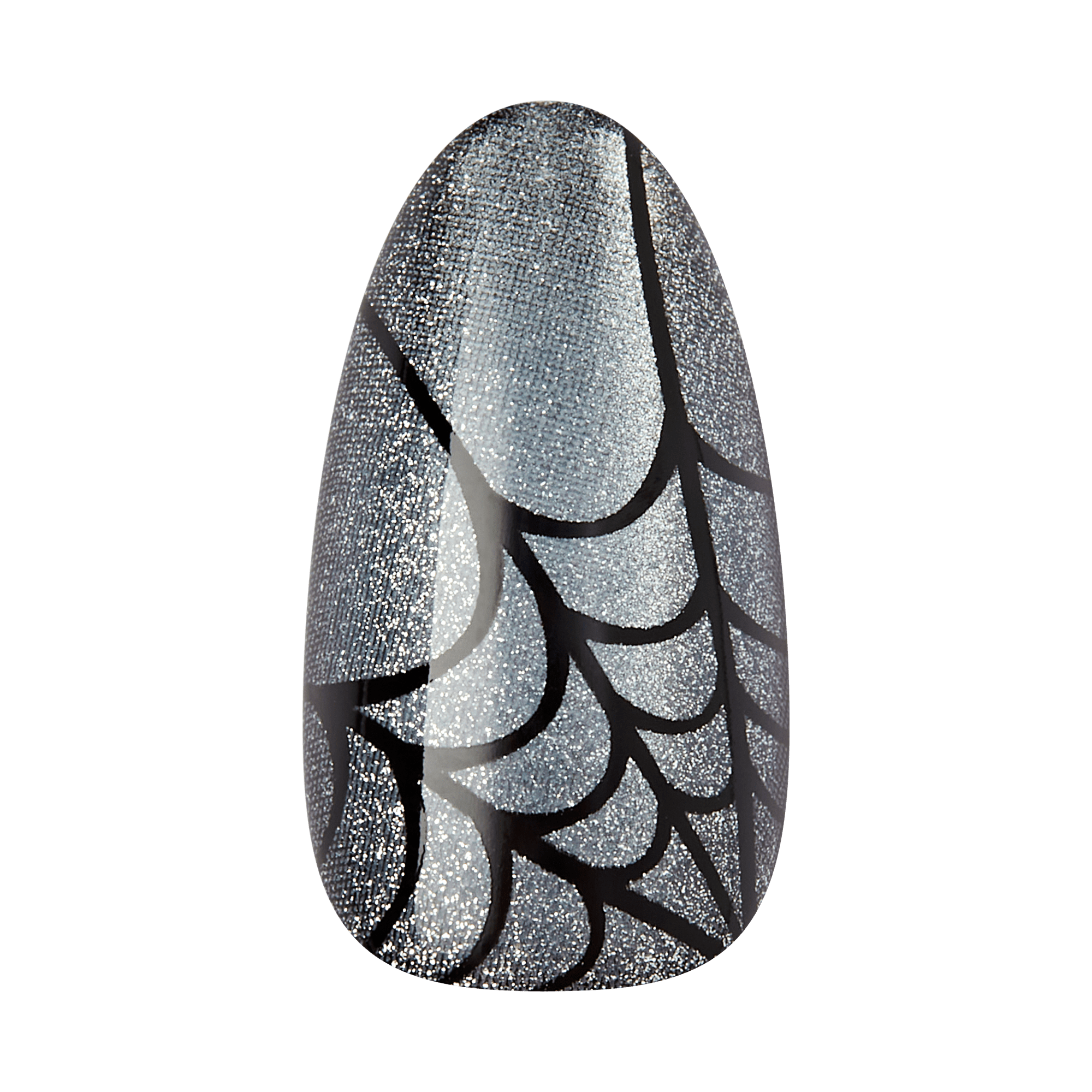 Kiss Haunt Halloween Press On Fake Glue Nails - Vamp It Up | Design, Black, Medium, Almond, Glow In The Dark