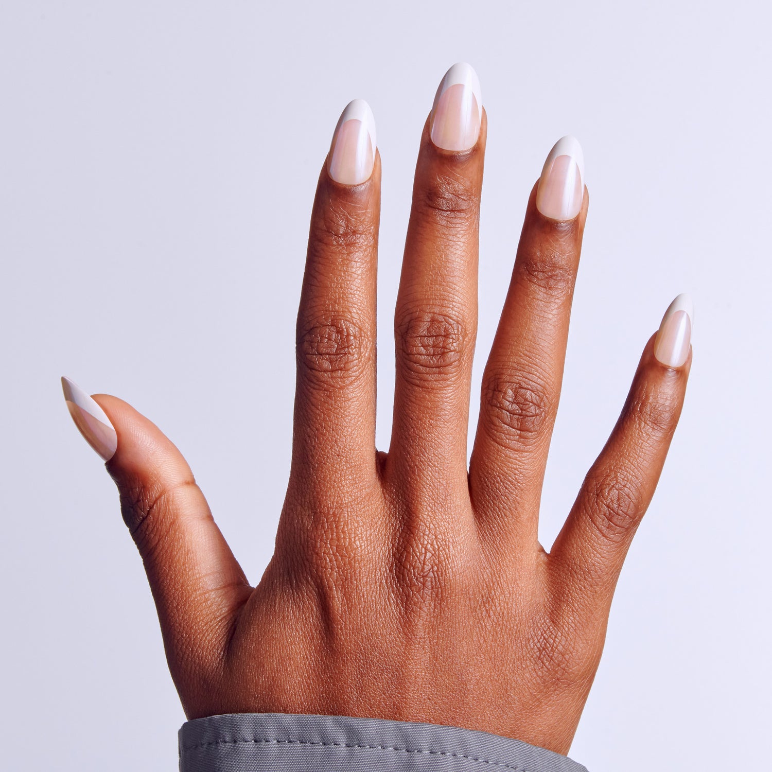 Kiss Core Design Press On Fake Glue Nails - New Chapter | French Tips, White, Medium, Almond