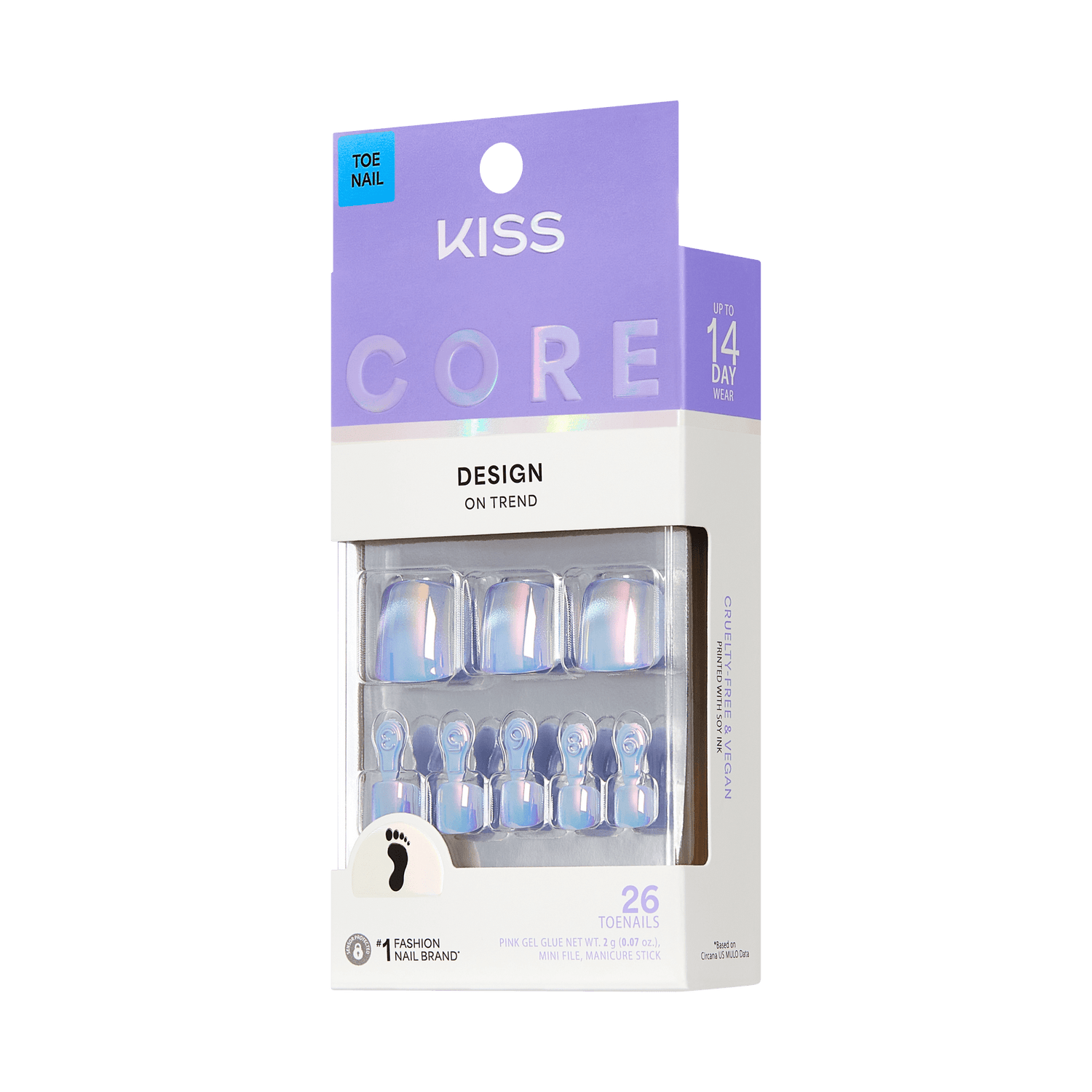 Kiss Core nail art kit packaging on a tranasparent background