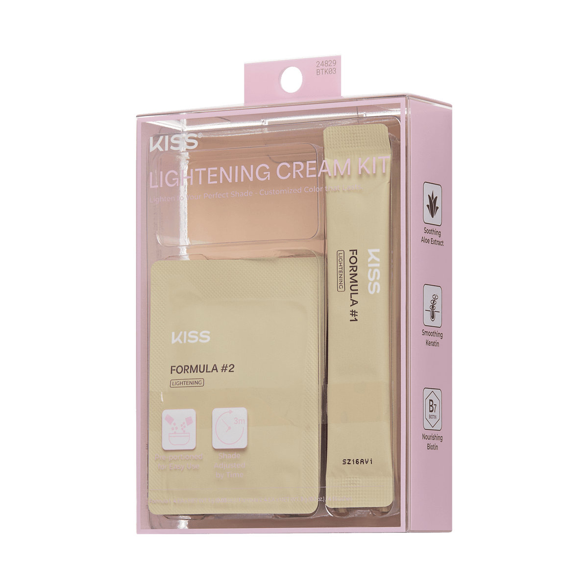 Kiss Lightening Cream Kit - Blonde | Starter Kit,  8 Pre-Measured Pouches, Eyebrow Brush