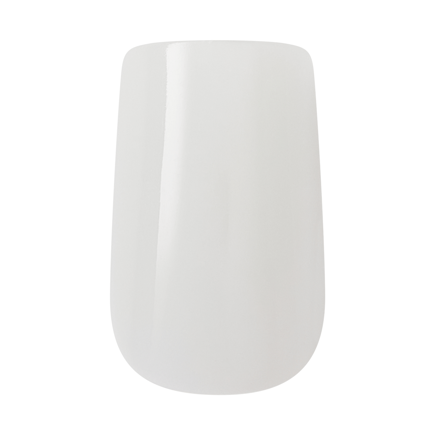 White coffin nail polish swatch on white background