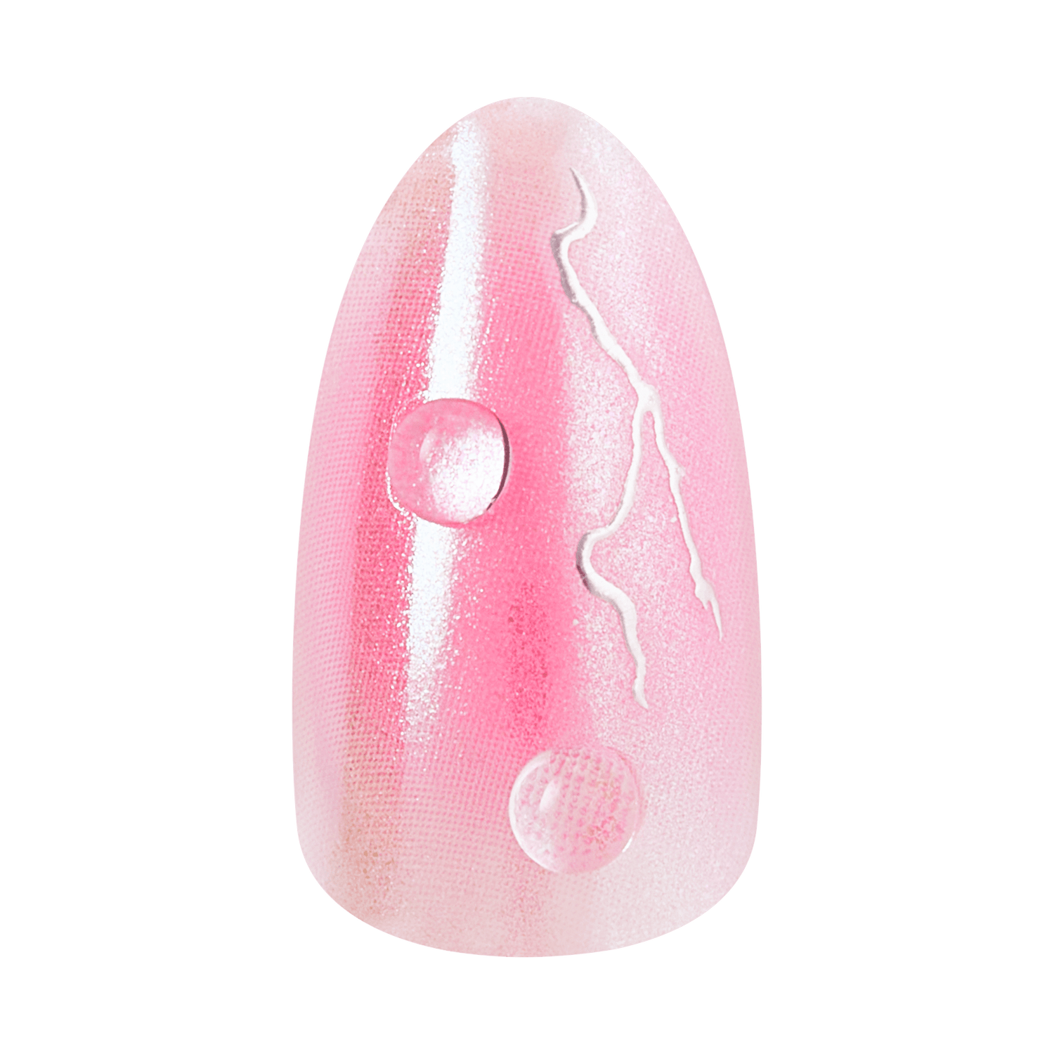 Pink egg-shaped personal massager with white accent details and textured surface.
