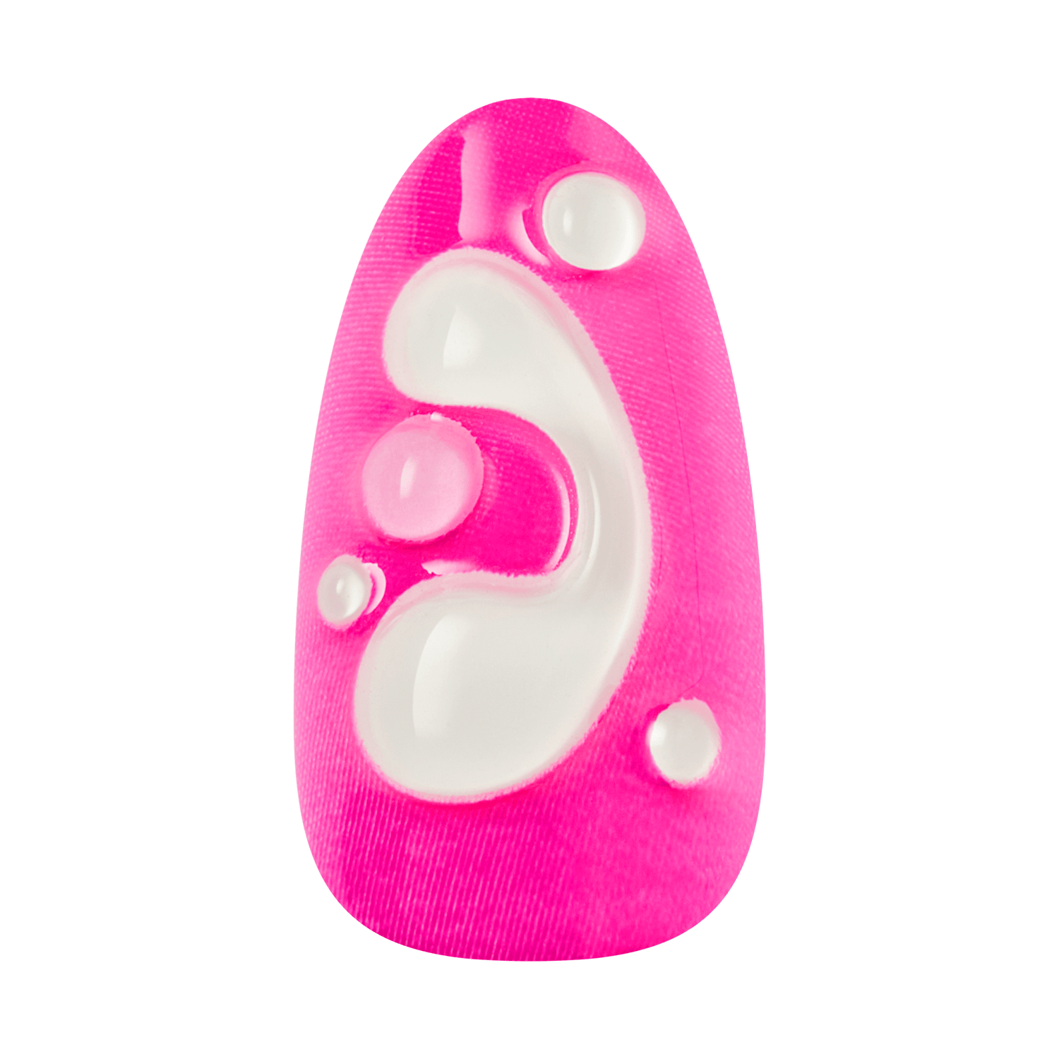 Bright pink fidget toy with white bubble poppers and textured surface