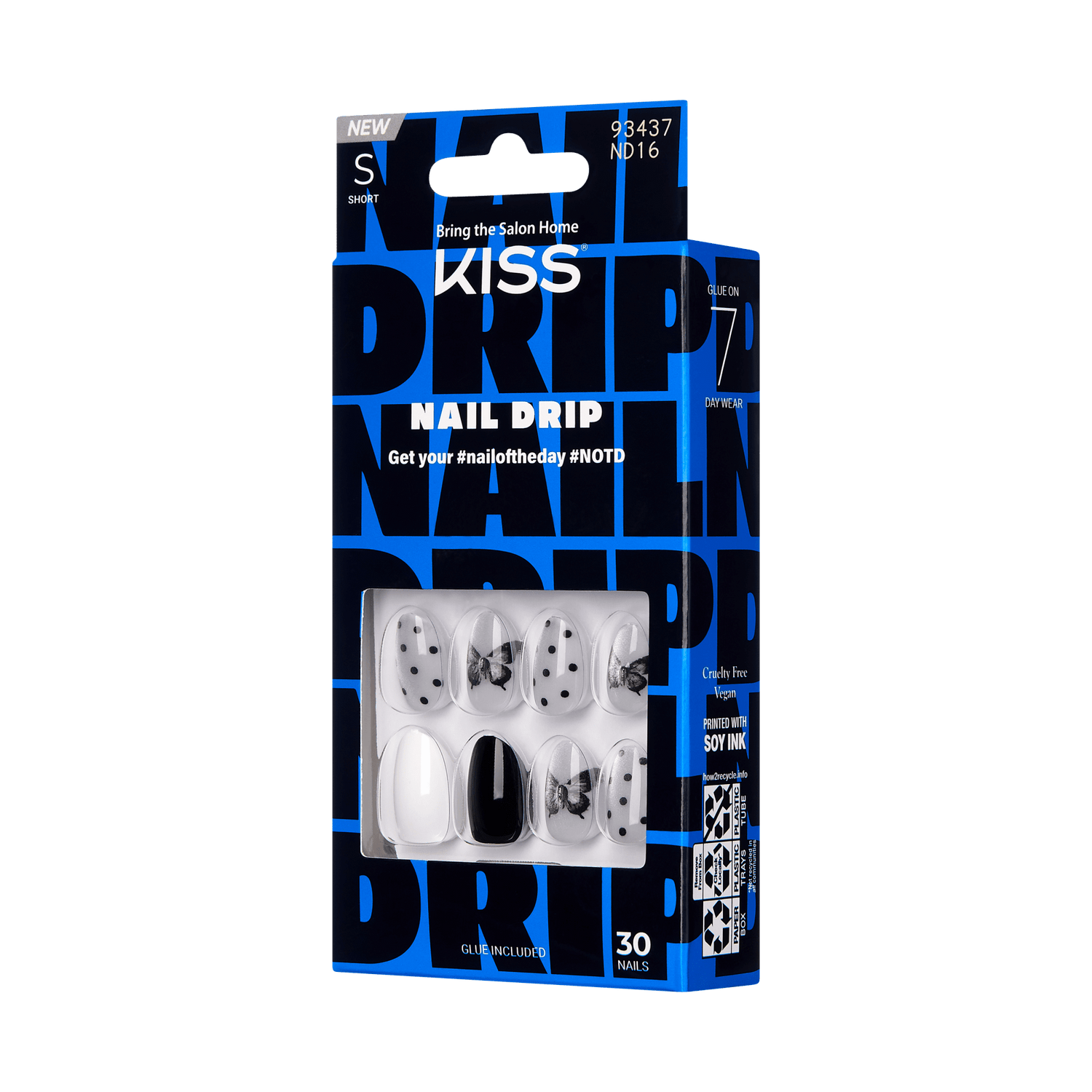Kiss Nail Drip Press On Glue Nails - Mocha Drip