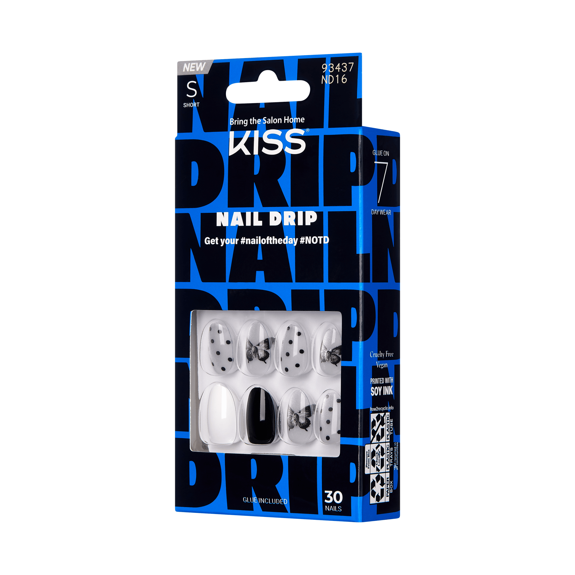 Kiss Nail Drip Press On Glue Nails - Mocha Drip