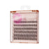 The image features a clear plastic packaging containing lash clusters from the brand "Be Blinky." The packaging is designed with a soft pink background and the brand name prominently displayed in a playful font. Inside, there are multiple rows of individual lash clusters, showcasing a variety of lengths and styles. The lashes appear to be dark and fluffy, ideal for enhancing the eyes. The overall presentation is neat and appealing, aimed at beauty enthusiasts looking for customizable lash options.