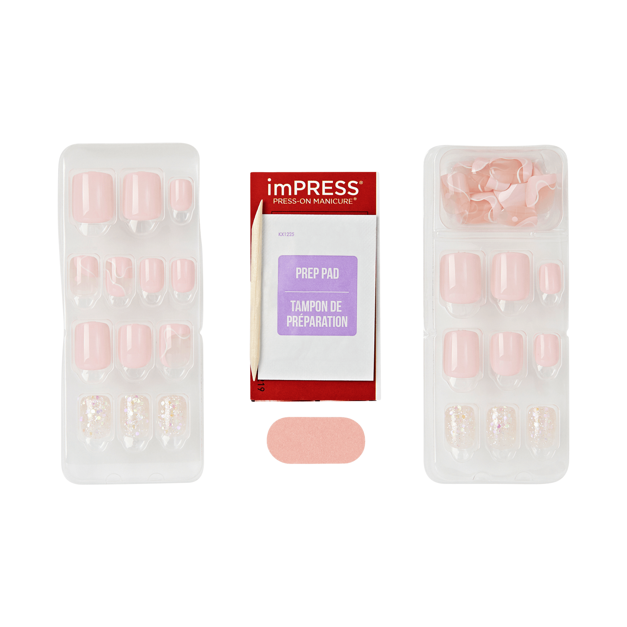 Impress Design No Glue Fake Press On Nails - This Feeling | Design, Pink, Petite, Squoval, Manicure