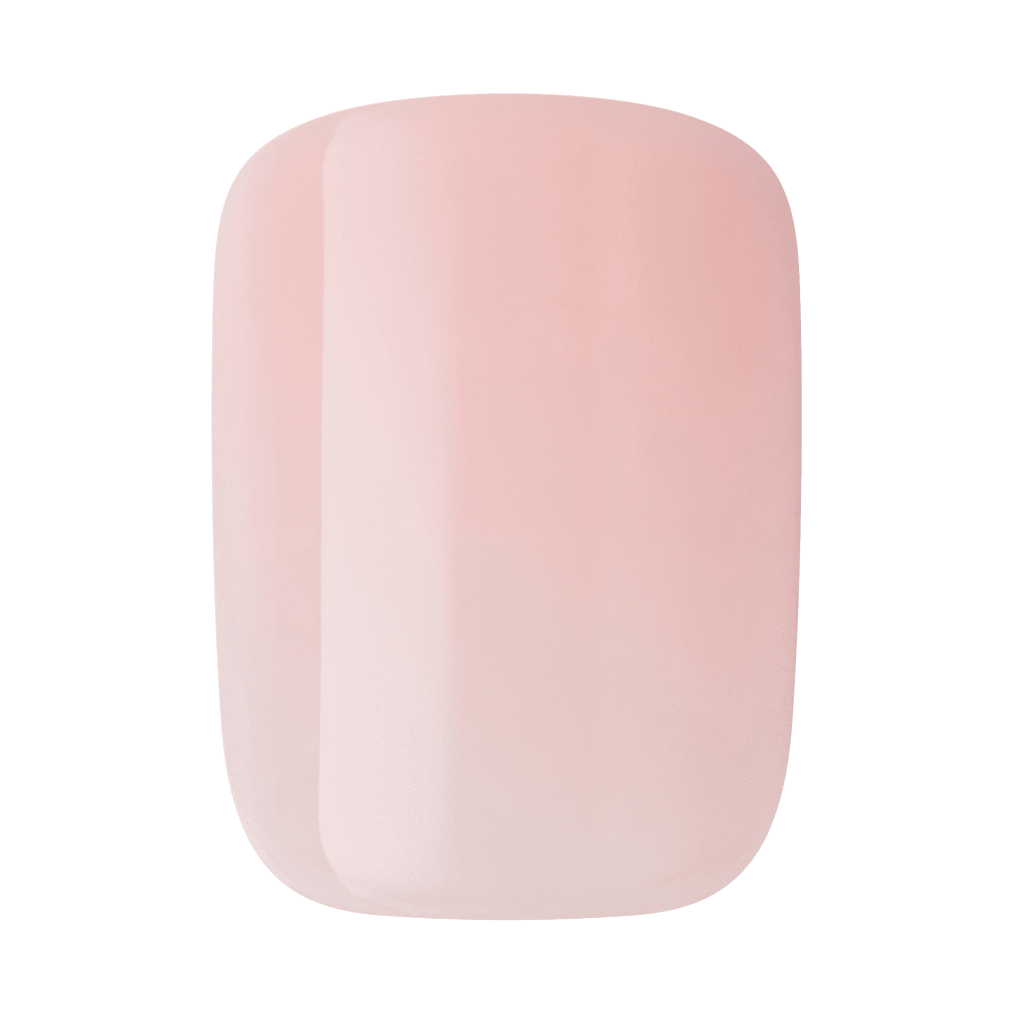 The image shows a single, rectangular-shaped object with rounded corners. The object has a smooth, glossy surface and is a soft, pale pink color. The overall appearance is sleek and polished, suggesting it could be a nail polish swatch or a similar cosmetic product. The color is uniform and the surface reflects light, indicating a shiny finish.