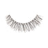 The image shows a single false eyelash. The eyelash is curved and features multiple strands of synthetic fibers designed to mimic natural eyelashes. The fibers are of varying lengths, creating a wispy and voluminous appearance. The base of the eyelash is a thin, flexible strip that allows for easy application to the eyelid. The overall look is intended to enhance the fullness and length of natural eyelashes when worn.