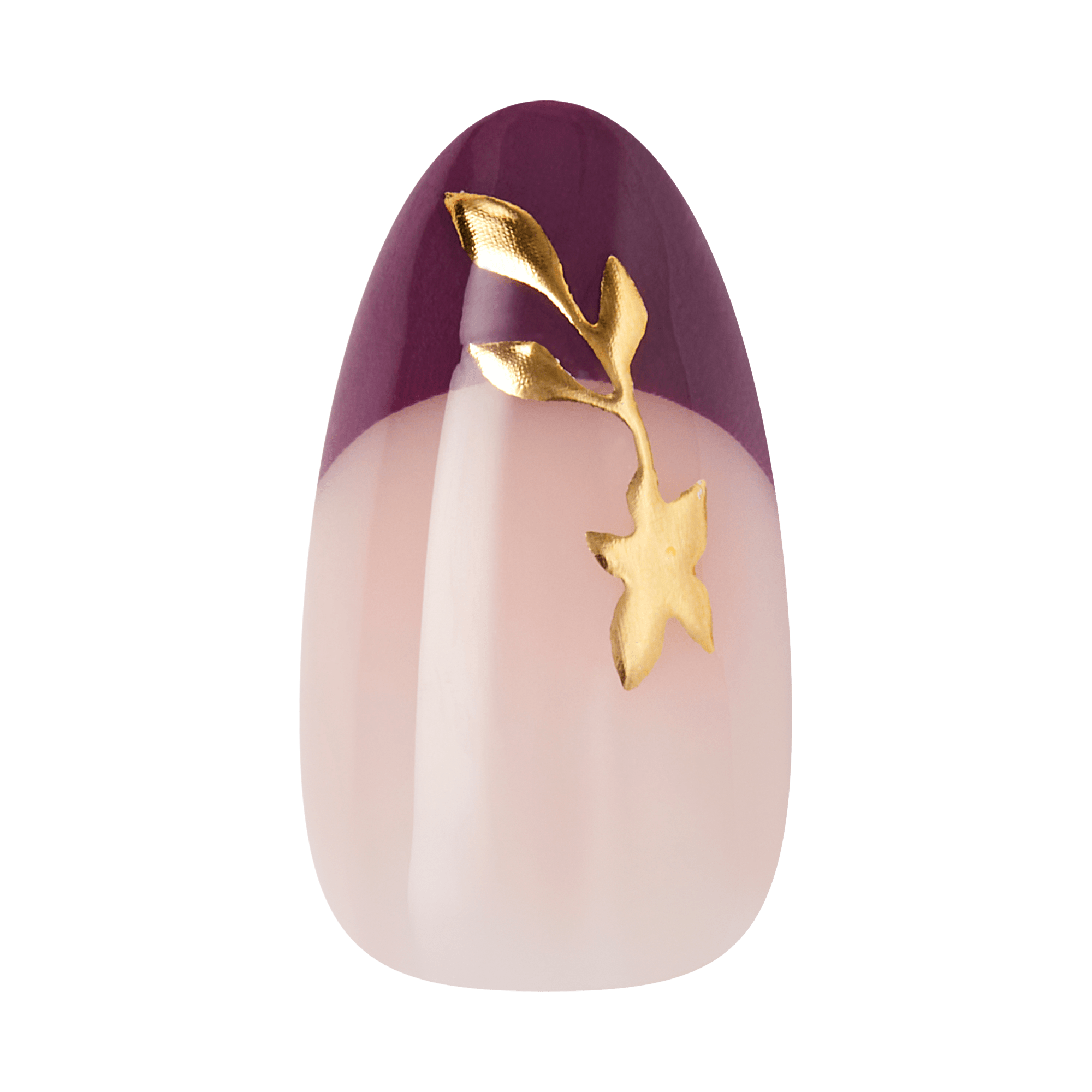 Kiss Core Design Press On Fake Glue Nails - Soft Glow | French Design, Purple, Medium, Almond