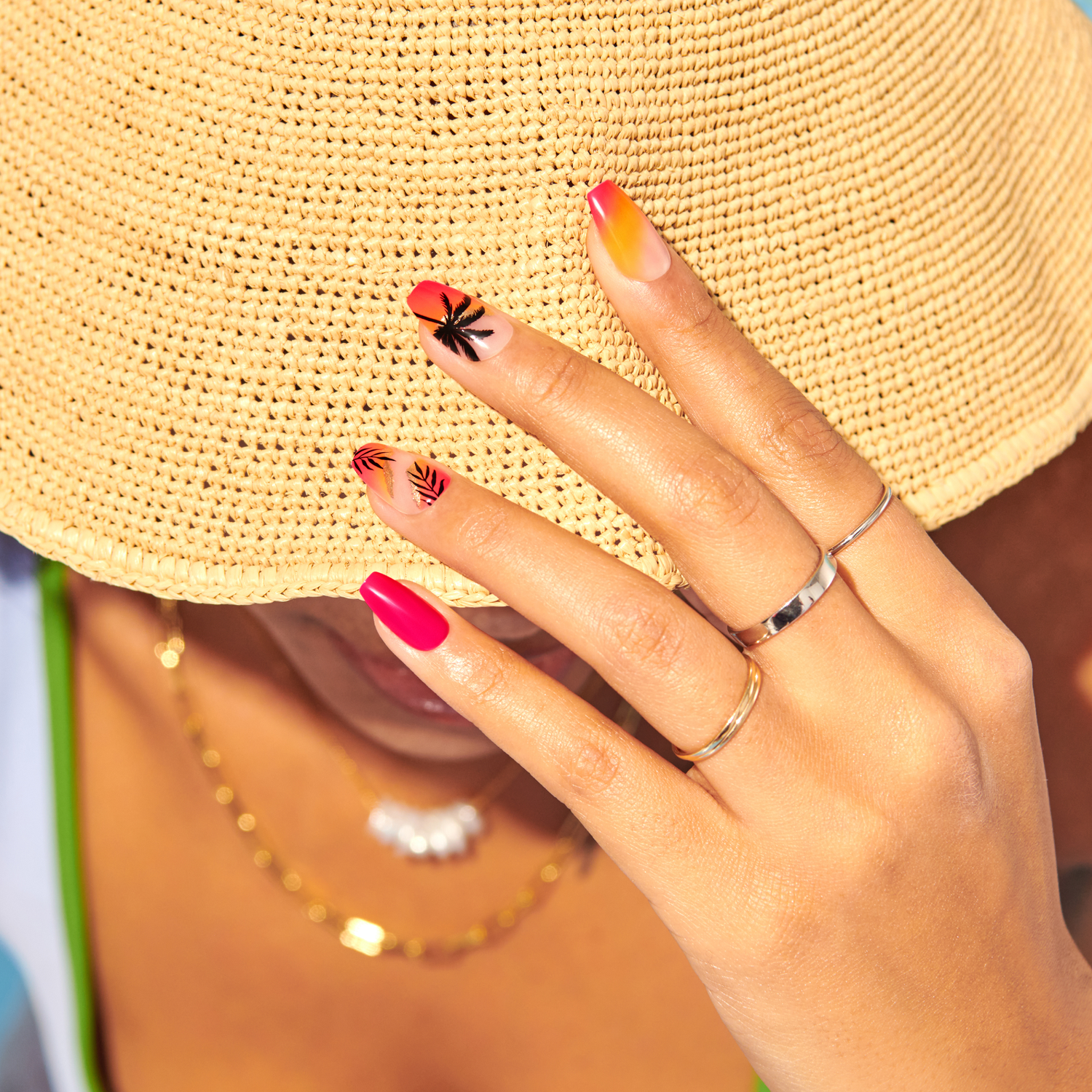 Impress Design No Glue Fake Press On Nails - Sol | Design, Multicolor, Medium, Coffin, Manicure
