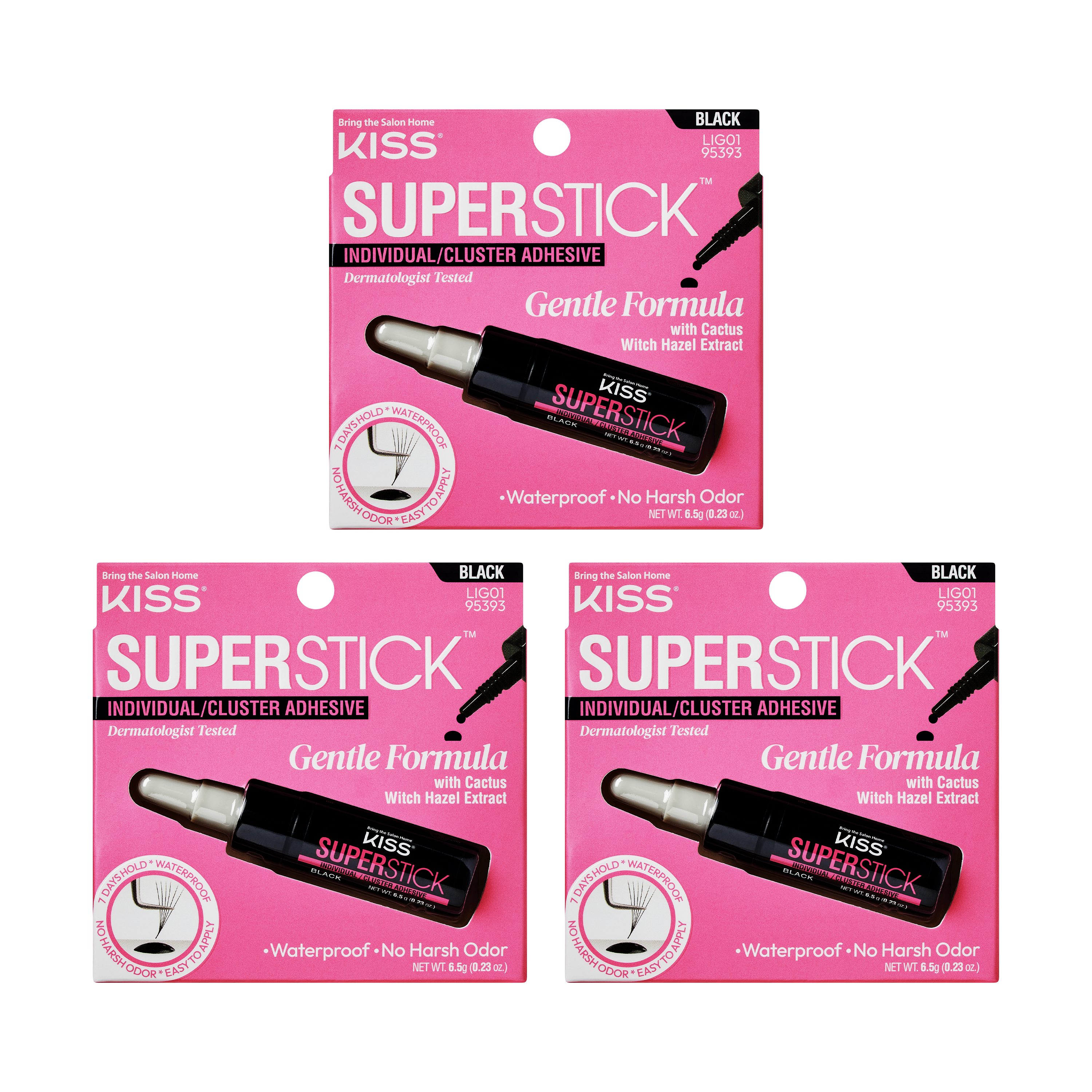 Kiss SuperStick Lash Cluster Adhesive - Black  3- Pack