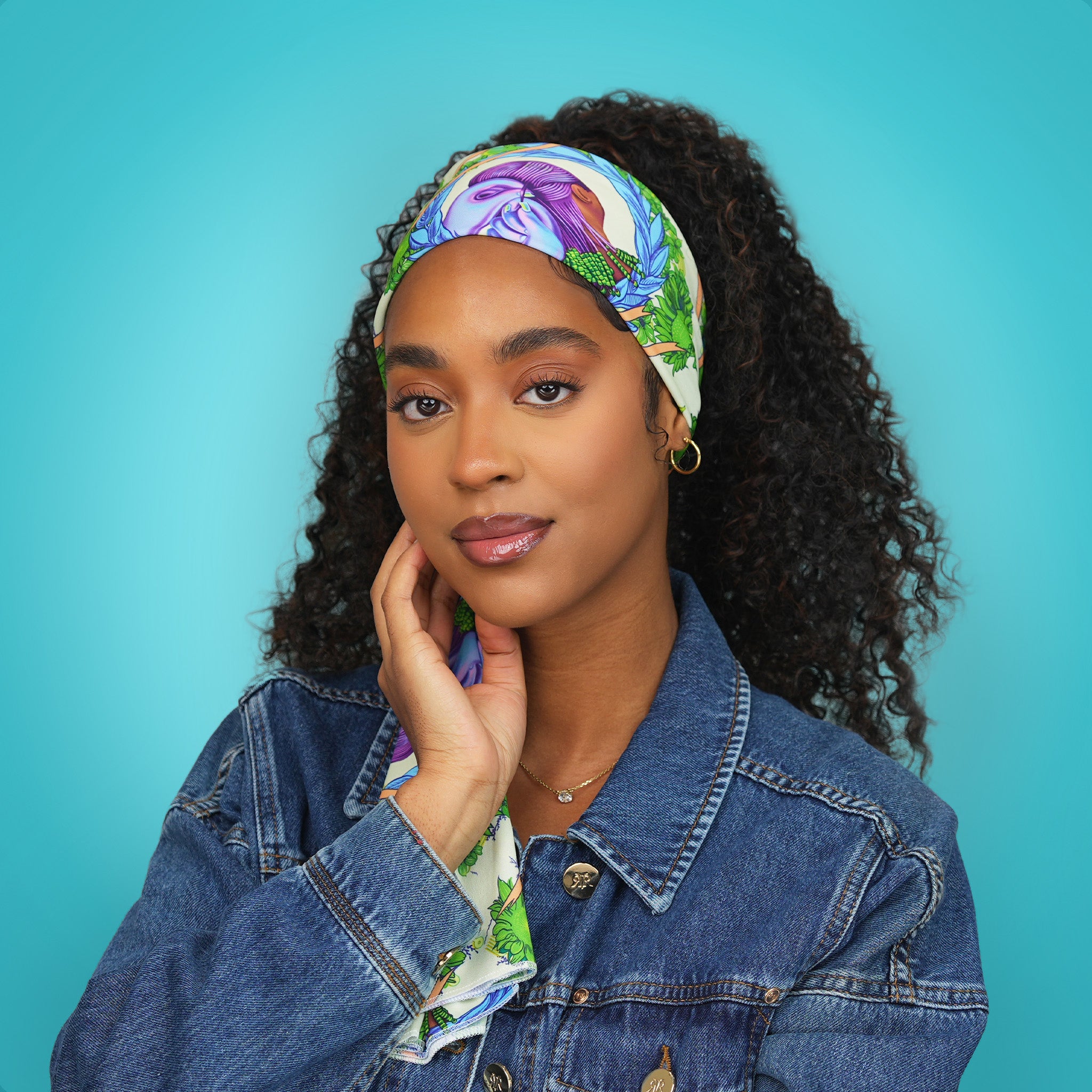 Kiss Colors &amp; Care Limited Edition BIFC Satin Wrap Scarf - Jacques Agbobly | Head Scarf, Hair Scarf, 60"L x 16"W, Hair Accessories