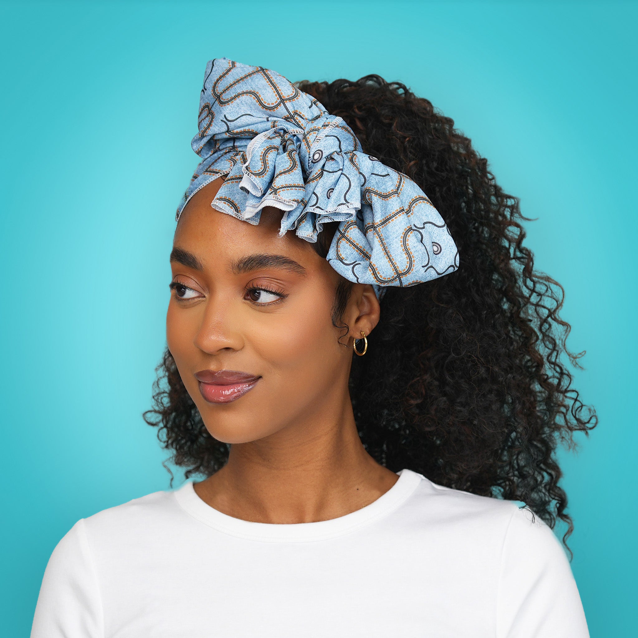 Kiss Colors &amp; Care Limited Edition BIFC Satin Wrap Scarf - Samaria Leah | Head Scarf, Hair Scarf, 60"L x 16"W, Hair Accessories