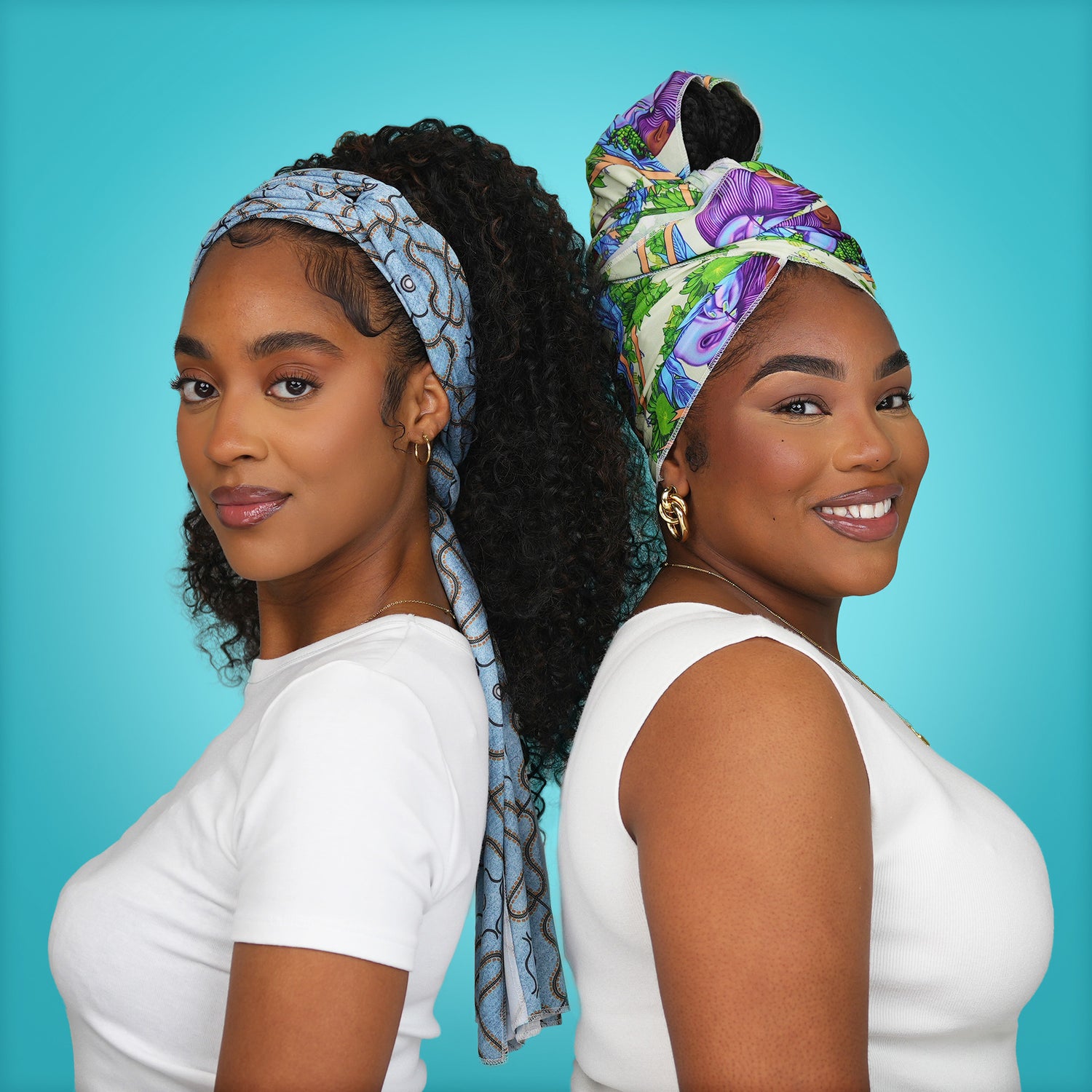 Kiss Colors &amp; Care Limited Edition BIFC Satin Wrap Scarf - Samaria Leah | Head Scarf, Hair Scarf, 60"L x 16"W, Hair Accessories