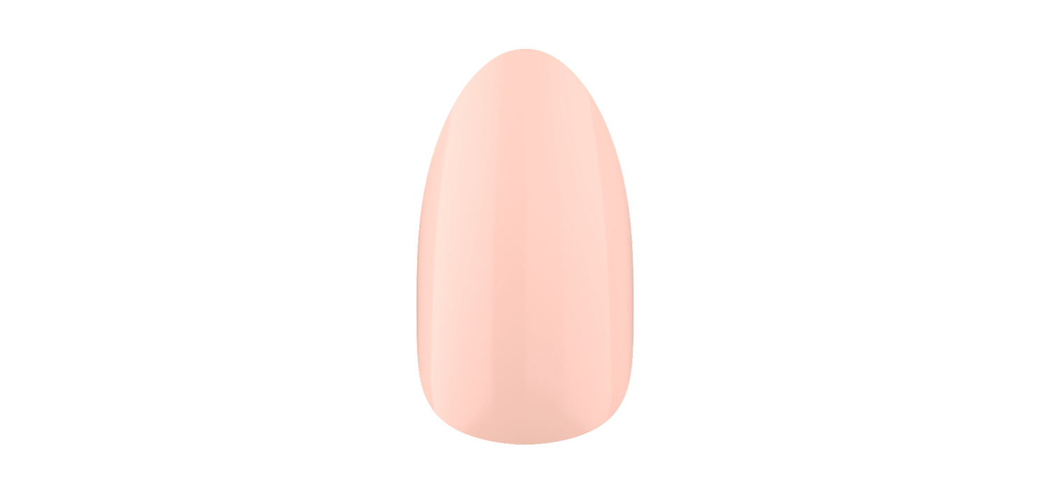 KISS nails product display showing rounded almond nail shape in nude pink shade