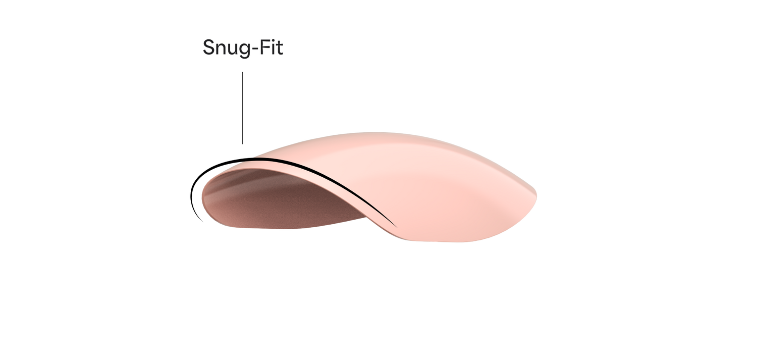 Snug-Fit nail technology diagram showing curved nail tip application.