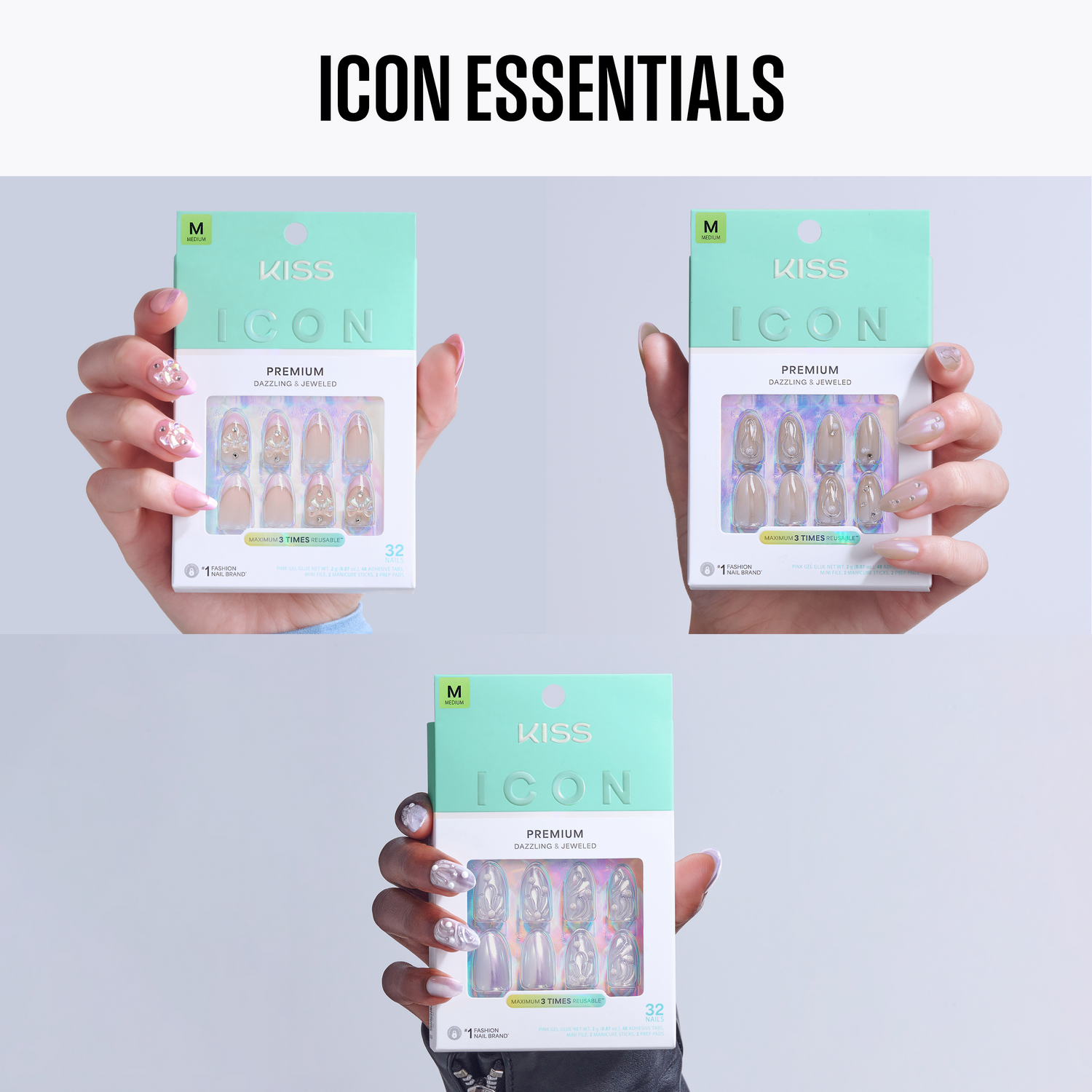 Kiss Icon Press On Glue Nails Bundle - The Icon&