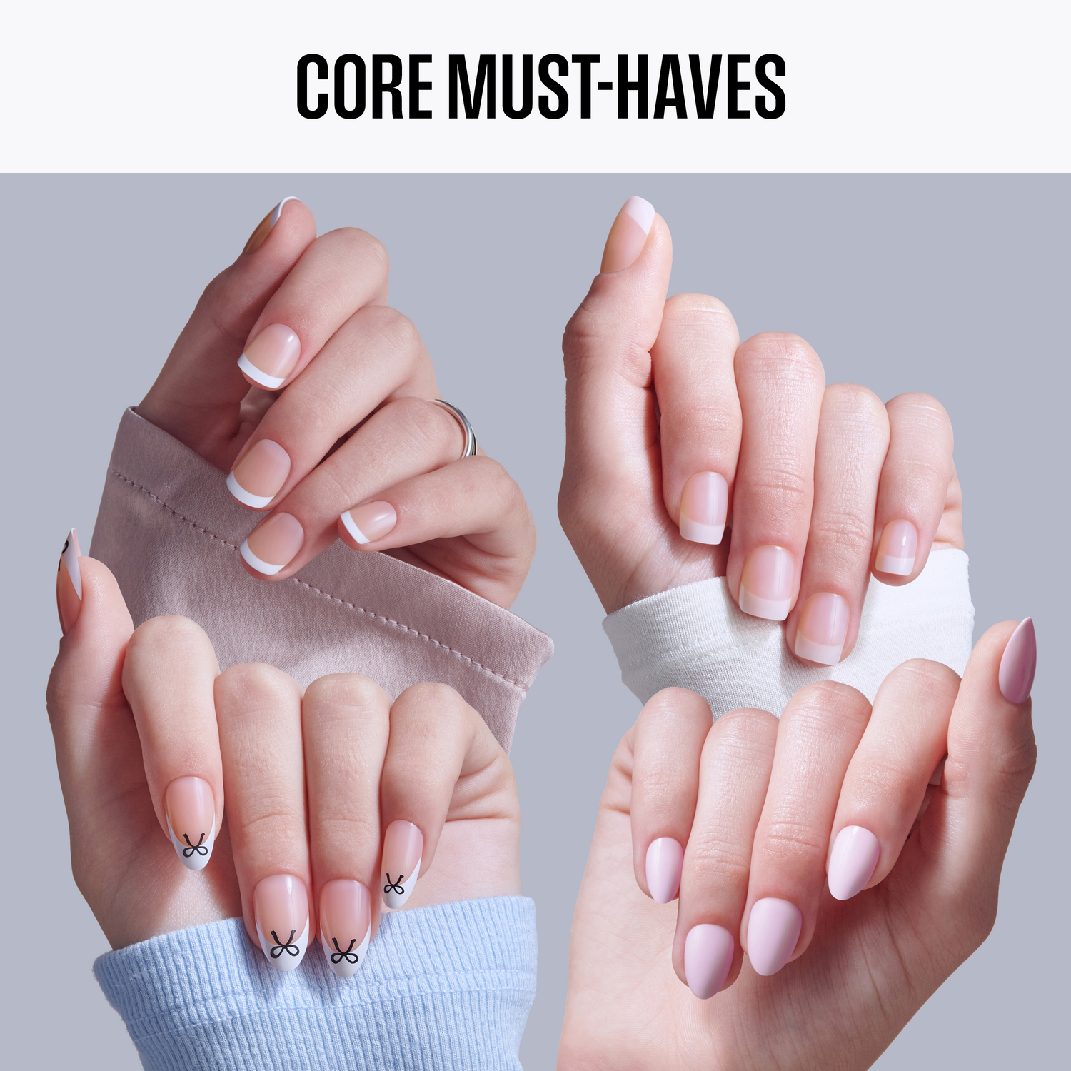 Kiss Core Press On Glue Nails Bundle - Core Must-Haves