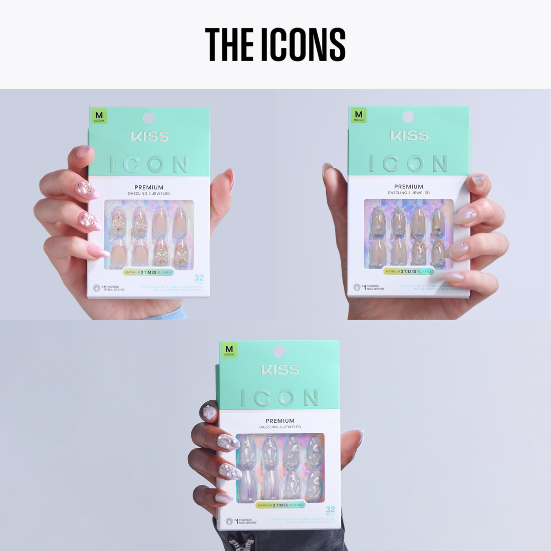 Kiss Icon Press On Glue Nails Bundle - The Icon&