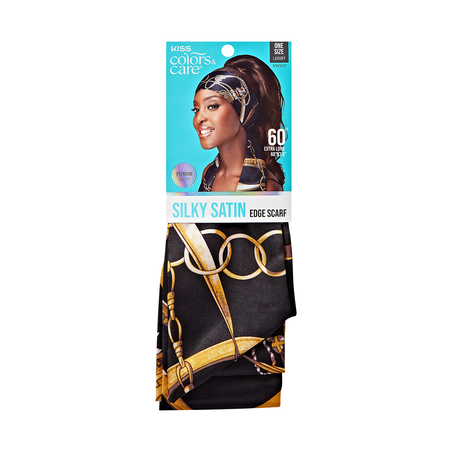 Kiss Colors &amp; Care Silky Satin Edge Scarf - Luxe | Head Scarf, Hair Scarf, 60"L x 4"W, Hair Accessories