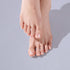 Bare hand and foot with French manicure and pedicure nail design