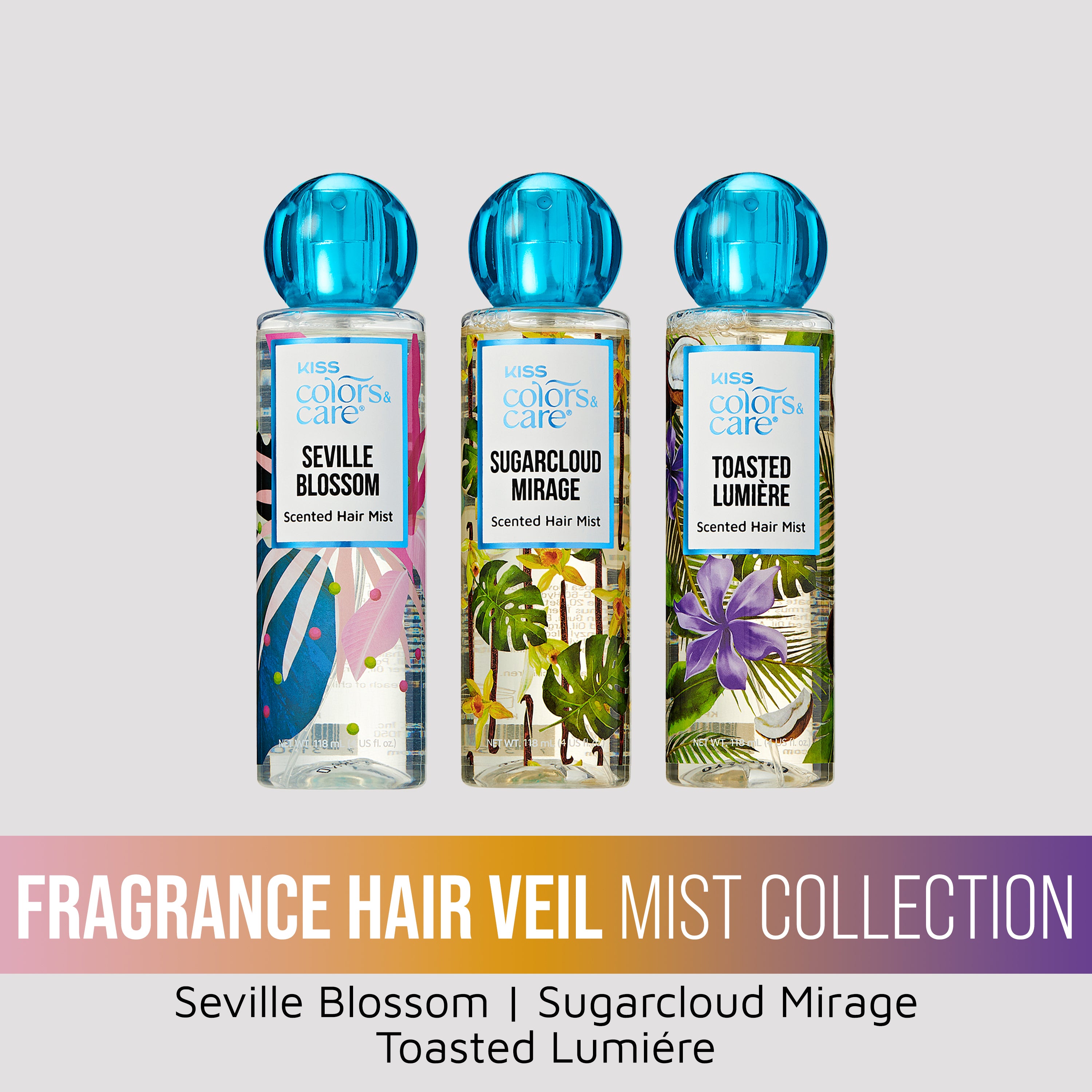 Kiss Colors &amp; Care Clean Fragrance Hair Veil Mist Collection Bundle