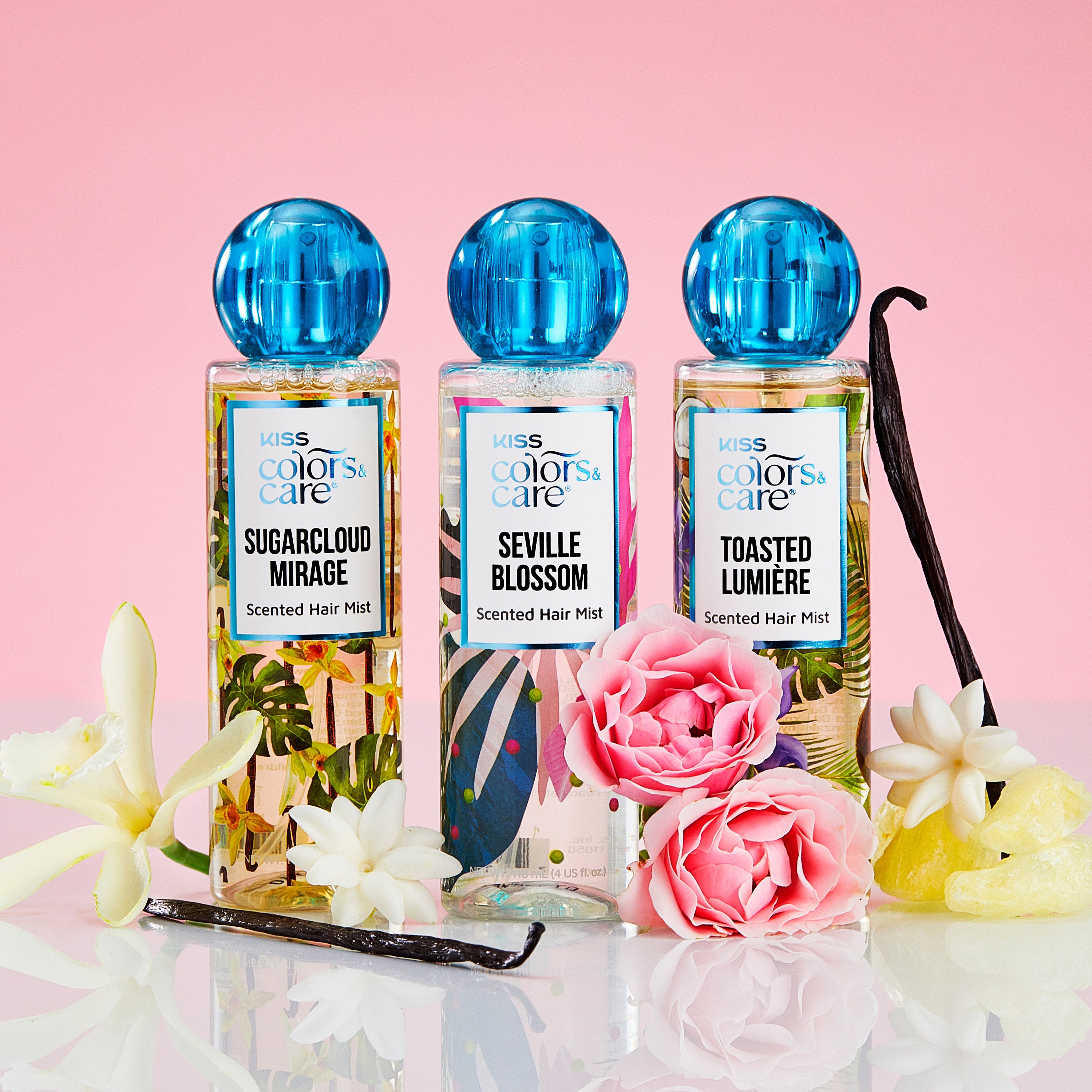 Kiss Colors &amp; Care Clean Fragrance Hair Veil Mist Collection Bundle