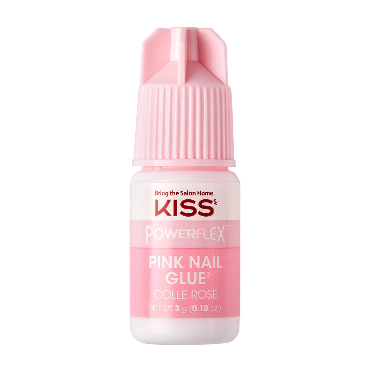 Kiss PowerFlex Pink Nail Glue 3-Pack | Nail Adhesive, Press-On Glue, Pink Tint, Strong Hold