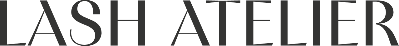 Lash Atelier logo in black serif typography