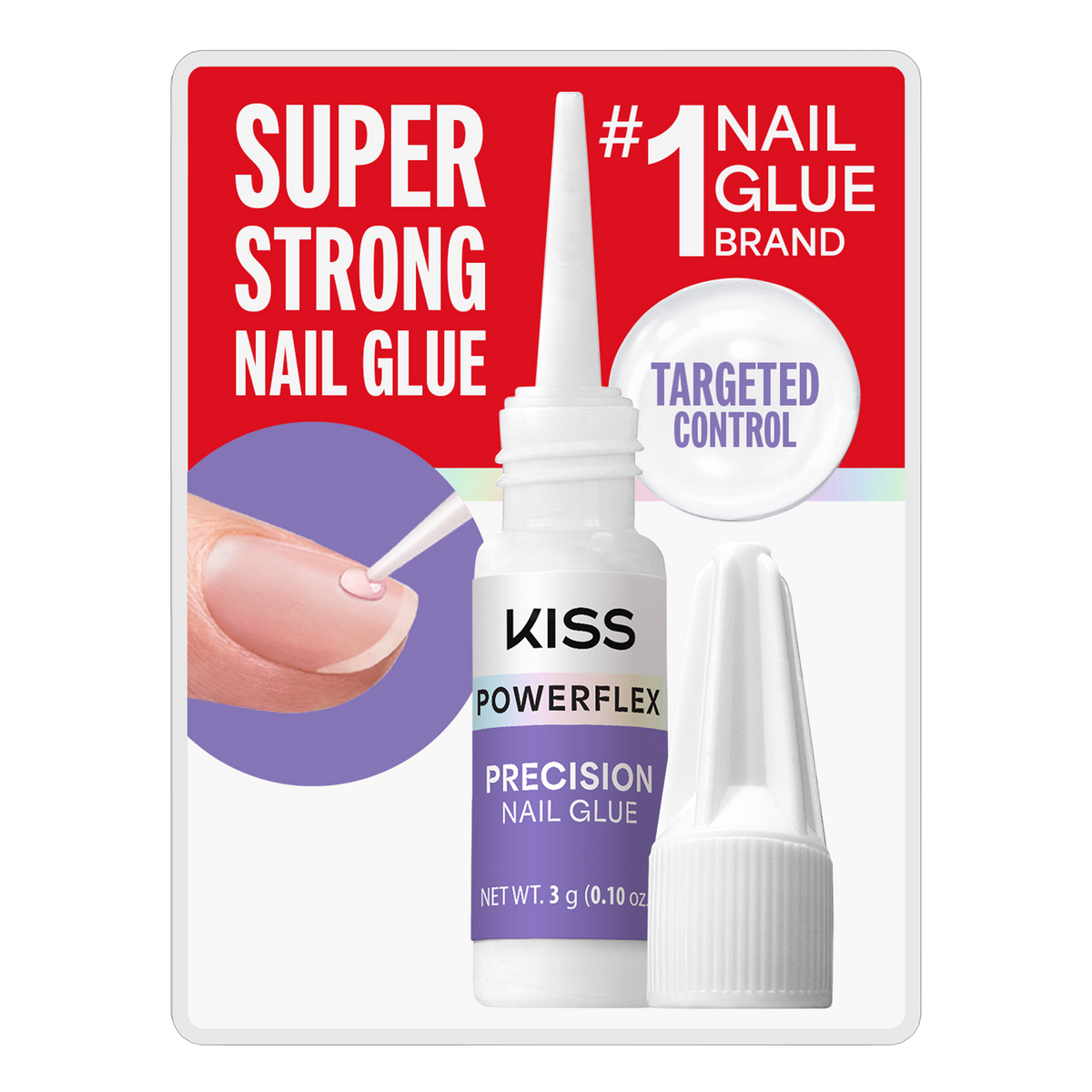 Kiss PowerFlex Precision Fake Nail Glue - 0.10 oz. | Nail Adhesive, Press-On Glue, Precision Nozzle, Ideal for Repairing