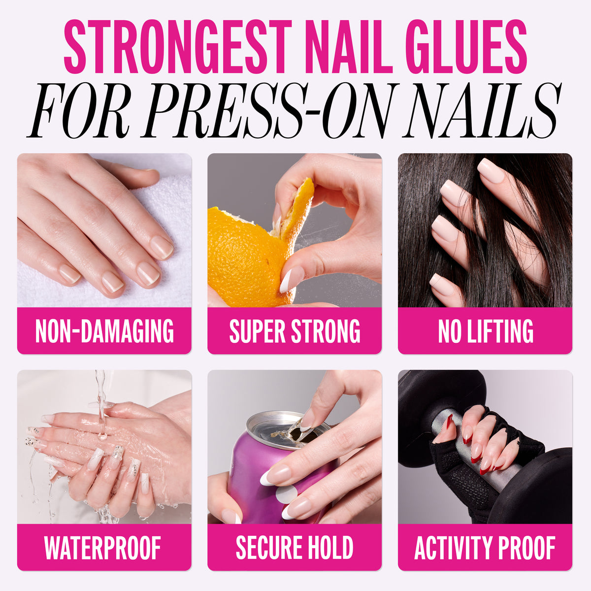 Kiss PowerFlex Brush-On Nail Glue 2-Pack | Nail Adhesive, Press-On Glue, Applies Like Polish, Lasting Wear