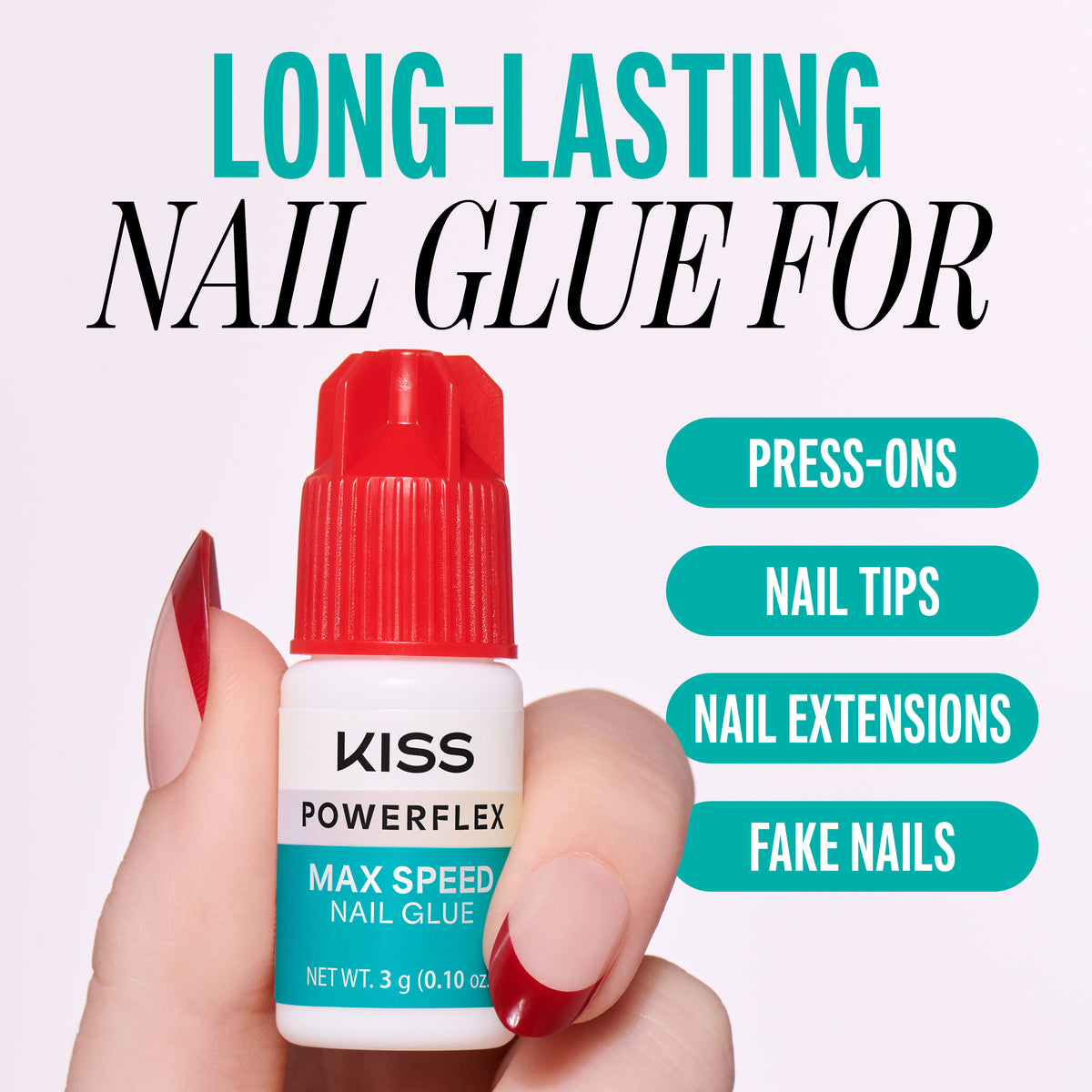 Kiss PowerFlex Maximum Speed Nail Glue 3-Pack | Nail Adhesive, Press-On Glue, Fast Drying, Strong Hold
