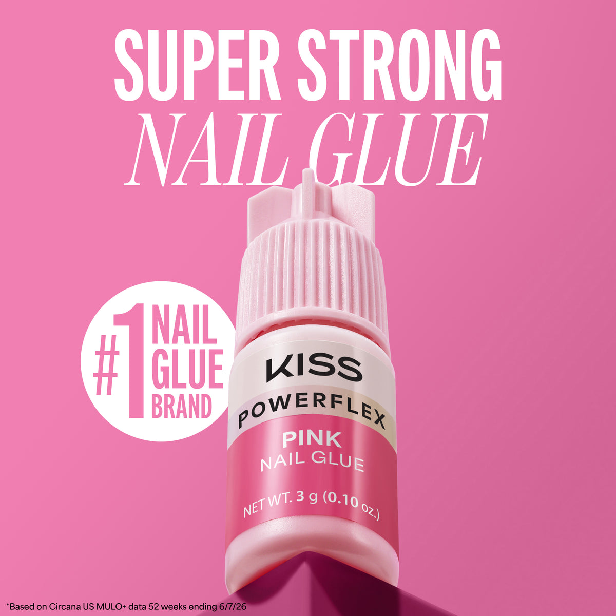 Kiss PowerFlex Pink Nail Glue 3-Pack | Nail Adhesive, Press-On Glue, Pink Tint, Strong Hold