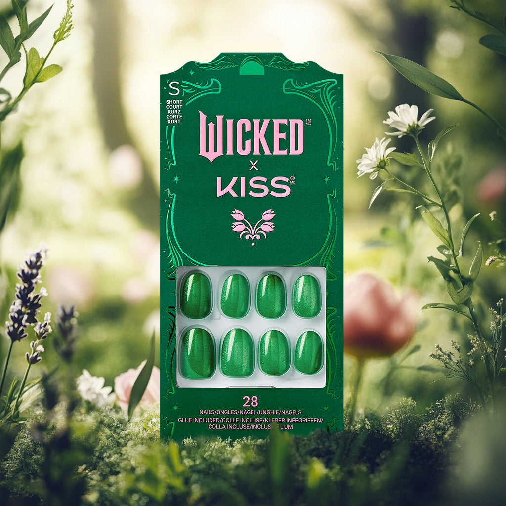Wicked X Kiss Press On Nails - You're Green